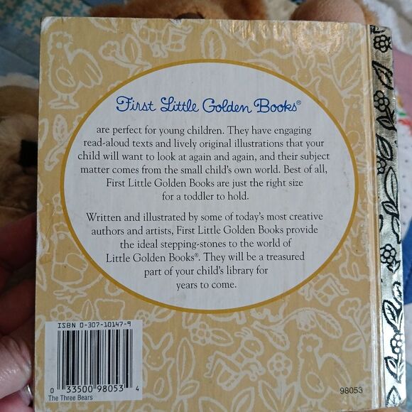 3 Brown and White Teddy Bears with Vintage 1983 Golden Book - The Three Bears - Picture 7 of 8